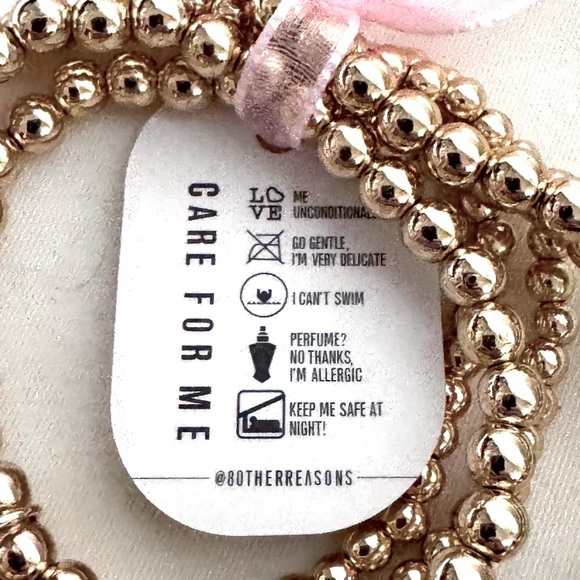 ✨ Edgy 8 Other Reasons - Set of 5 Gold Beaded Bracelets - Brand New in Package✨ - Picture 12 of 14